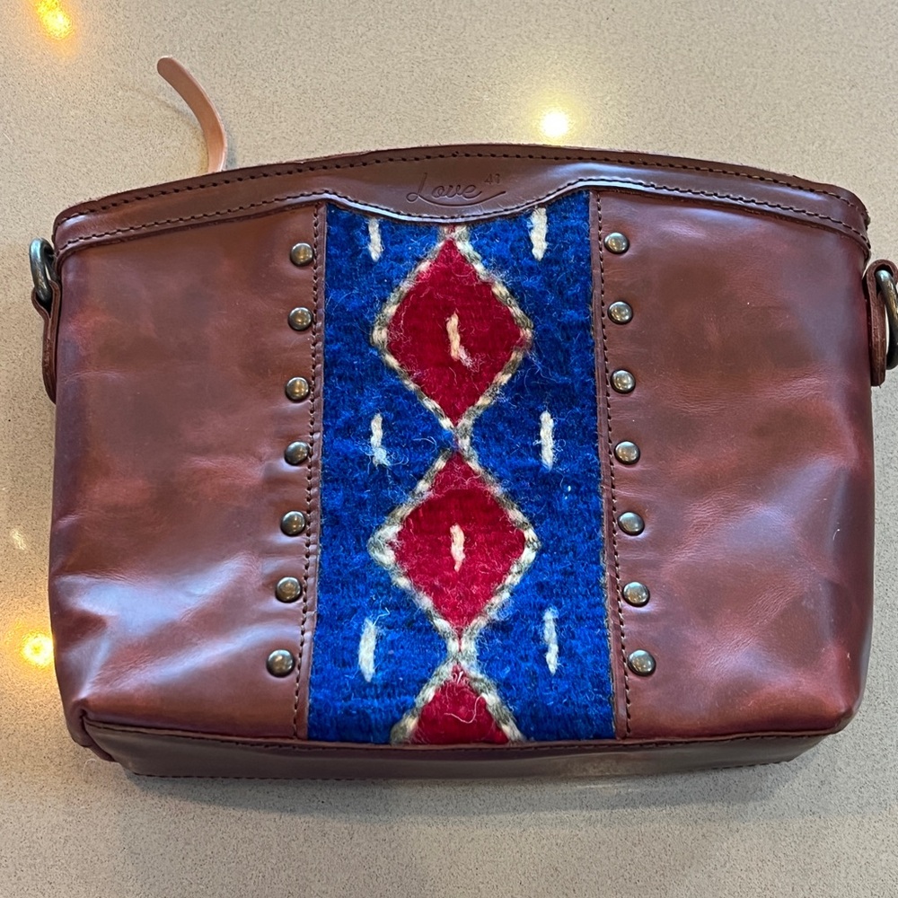 Love Leather Crossbody with Tribal Pattern